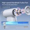 imageJISULIFE Portable Handheld Fan Life9 Turbo Power High Speed Air 18H Max Cooling Time 5 Gear Wind 5000mAh Rechargeable Mini Pocket Design Personal Fan for Travel Concerts Camping Makeup  BlackGrey