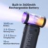 imageJISULIFE Portable Handheld Fan Life9 Turbo Power High Speed Air 18H Max Cooling Time 5 Gear Wind 5000mAh Rechargeable Mini Pocket Design Personal Fan for Travel Concerts Camping Makeup  BlackBlack