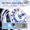 imageJISULIFE Portable Handheld Fan Life9 Turbo Power High Speed Air 18H Max Cooling Time 5 Gear Wind 5000mAh Rechargeable Mini Pocket Design Personal Fan for Travel Concerts Camping Makeup  BlackPink