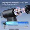 imageJISULIFE Portable Handheld Fan Life9 Turbo Power High Speed Air 18H Max Cooling Time 5 Gear Wind 5000mAh Rechargeable Mini Pocket Design Personal Fan for Travel Concerts Camping Makeup  BlackBlack