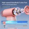 imageJISULIFE Portable Handheld Fan Life9 Turbo Power High Speed Air 18H Max Cooling Time 5 Gear Wind 5000mAh Rechargeable Mini Pocket Design Personal Fan for Travel Concerts Camping Makeup  BlackPink