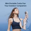imageJISULIFE Portable Handheld FanSpeed1100 Adjustable Turbo Mini Fan5000mAh Battery Rechargeable Personal Fan with Metal BodyDigital DisplayGifts for Women Men TravelCampingOutdoorGreyBrown