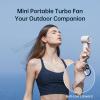 imageJISULIFE Portable Handheld FanSpeed1100 Adjustable Turbo Mini Fan5000mAh Battery Rechargeable Personal Fan with Metal BodyDigital DisplayGifts for Women Men TravelCampingOutdoorGreyWhite