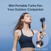 imageJISULIFE Portable Handheld FanSpeed1100 Adjustable Turbo Mini Fan5000mAh Battery Rechargeable Personal Fan with Metal BodyDigital DisplayGifts for Women Men TravelCampingOutdoorGreyBlue