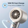 imageJISULIFE Portable Handheld FanSpeed1100 Adjustable Turbo Mini Fan5000mAh Battery Rechargeable Personal Fan with Metal BodyDigital DisplayGifts for Women Men TravelCampingOutdoorGreyBrown
