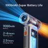 imageJISULIFE Portable Handheld Turbo Fan 100 Speeds Adjustable Mini Personal Fan 9000mAh USB Rechargeable Battery Operated LED Display Metal Shell with Accessories Gifts for Men Women Travel GreyBrown