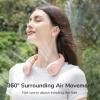imageJISULIFE Portable Neck Fan Hands Free Bladeless Fan 5 Speeds 4000 mAh Battery Operated Wearable Personal Fan Twistable Rechargeable Gift for Women MenDark GreenPink
