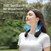 imageJISULIFE Portable Neck Fan Hands Free Bladeless Fan 5 Speeds 4000 mAh Battery Operated Wearable Personal Fan Twistable Rechargeable Gift for Women MenDark GreenBlack