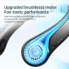 imageJISULIFE Portable Neck Fan Hands Free Bladeless Fan 5 Speeds 4000 mAh Battery Operated Wearable Personal Fan Twistable Rechargeable Gift for Women MenDark GreenBlack