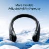 imageJISULIFE Portable Neck Fan Hands Free Bladeless Fan 5 Speeds 4000 mAh Battery Operated Wearable Personal Fan Twistable Rechargeable Gift for Women MenDark GreenBlack