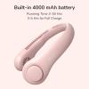 imageJISULIFE Portable Neck Fan Hands Free Bladeless Fan 5 Speeds 4000 mAh Battery Operated Wearable Personal Fan Twistable Rechargeable Gift for Women MenDark GreenPink