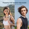 imageJISULIFE Portable Neck Fan Pro 100 Speeds Bladeless Stepless Knob LED Display 5000mAh Rechargeable Personal Mini Hands Free USB Battery Operated WearableGreyGrey