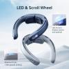 imageJISULIFE Portable Neck Fan Pro 100 Speeds Bladeless Stepless Knob LED Display 5000mAh Rechargeable Personal Mini Hands Free USB Battery Operated WearableGreyGrey