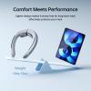 imageJISULIFE Portable Neck Fan Upgraded 100 Speeds Personal Bladeless Fan Wearable with Neck Brace LED Display 5000mAh Rechargeable Battery Operated Gifts for Women MenGrey