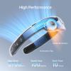 imageJISULIFE Portable Neck Fan Upgraded 100 Speeds Personal Bladeless Fan Wearable with Neck Brace LED Display 5000mAh Rechargeable Battery Operated Gifts for Women MenGrey