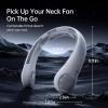 imageJISULIFE Portable Neck Fan Upgraded Neckbrace Personal Hands Free 5 Speed Gears Adjustment 5000 mAh Wearable Bladeless Quiet Rechargeable for Outdoor Indoor Gifts for Women Men BlackFoggy Grey