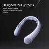imageJISULIFE Portable Neck Fan Upgraded Neckbrace Personal Hands Free 5 Speed Gears Adjustment 5000 mAh Wearable Bladeless Quiet Rechargeable for Outdoor Indoor Gifts for Women Men BlackSunny Blue