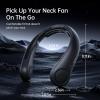 imageJISULIFE Portable Neck Fan Upgraded Neckbrace Personal Hands Free 5 Speed Gears Adjustment 5000 mAh Wearable Bladeless Quiet Rechargeable for Outdoor Indoor Gifts for Women Men BlackBlack