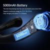 imageJISULIFE Portable Neck Fan Upgraded Neckbrace Personal Hands Free 5 Speed Gears Adjustment 5000 mAh Wearable Bladeless Quiet Rechargeable for Outdoor Indoor Gifts for Women Men BlackBlack