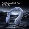 imageJISULIFE Portable Neck Fan Upgraded Neckbrace Personal Hands Free 5 Speed Gears Adjustment 5000 mAh Wearable Bladeless Quiet Rechargeable for Outdoor Indoor Gifts for Women Men BlackSunny Blue