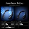 imageJISULIFE Portable Neck Fan Upgraded Neckbrace Personal Hands Free 5 Speed Gears Adjustment 5000 mAh Wearable Bladeless Quiet Rechargeable for Outdoor Indoor Gifts for Women Men BlackBlack
