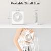 imageJISULIFE Small Desk Fan Portable Travel with 4500mAh Battery USB Rechargeable Folding Design for Flexibility Strong Quiet Wind with 4 Speed Modes Ideal Gifts for OfficeHomeCamping  WhiteWhite