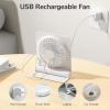 imageJISULIFE Small Desk Fan Portable Travel with 4500mAh Battery USB Rechargeable Folding Design for Flexibility Strong Quiet Wind with 4 Speed Modes Ideal Gifts for OfficeHomeCamping  WhiteWhite