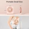imageJISULIFE Small Desk Fan Portable Travel with 4500mAh Battery USB Rechargeable Folding Design for Flexibility Strong Quiet Wind with 4 Speed Modes Ideal Gifts for OfficeHomeCamping  WhitePink
