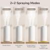 imageJISULIFE Small Humidifier 500ml Portable Mini Humidifier Personal Cool Mist Humidifiers for Bedroom Quiet Dual Mist Ports Auto ShutOff Gifts for Men Women Mom Dad White