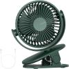 imageJISULIFE Clip on Baby Stroller Fan 4000mAh Battery Operated Portable Personal Small Quiet ampamp Narrow Slot Design 4 Speeds Max 14 Hrs Ideal for Bed Desk Car Seat  Dark GreenGreen