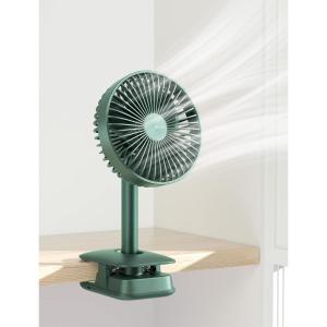 imageJISULIFE Clip on Oscillating Fan 8000mAh Battery Operated Clip Desk Fan 528h USB Rechargeable Table Fan with Clamp 4 Speeds Timer Shutdown330Rotate Clip Fan for Home Office Bed StrollerGreen