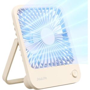 imageJISULIFE Desk Fan Battery Rechargable Fan180Foldable Portable Personal Fan 4 Speeds Adjustable for Home Office Travel OutdoorPinkBrown
