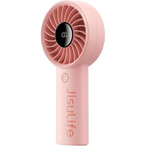 imageJISULIFE Handheld Fan Life45Speed Turbo Wind Pro5000mAh Portable Rechargeable Fan with LED Display Powerful Motor Summer Essentials for TravelBeachVacationMakeupConcertsCruiseBlackPink