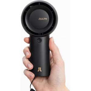 imageJISULIFE Handheld Portable Turbo Fan 16H Max Cooling Time 4000mAh USB Rechargeable Personal Battery Operated Mini Small Pocket Fan with 5 Speeds for TravelOutdoorVacationConcerts  BrownBlack6000mAh