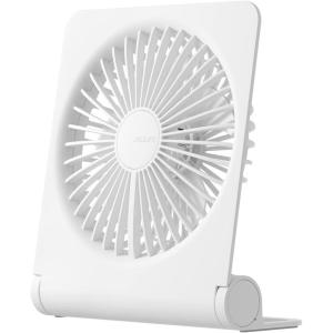 imageJISULIFE Small Desk Fan Portable Travel with 4500mAh Battery USB Rechargeable Folding Design for Flexibility Strong Quiet Wind with 4 Speed Modes Ideal Gifts for OfficeHomeCamping  WhiteWhite