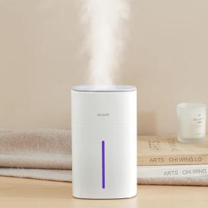 imageJISULIFE Small Desk Humidifier 1L Cool Mist Air Humidifier for Baby Bedroom Home and Office UV Ionization Lamp Water Leakproof 3 Timer Options ampamp 2 Mist Levels Whisper Quiet Auto Off  White