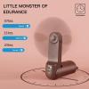 imageJISULIFE Handheld Fan with 4500 mAh Powerbank Max 37 Hours Runtime Pocket Portable Battery Operated or USB Powered Folding Personal Fan 3 Speeds Gifts for Women Men Kids Gift for FestivalWhiteBrown