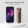 imageJISULIFE Handheld Fan with 4500 mAh Powerbank Max 37 Hours Runtime Pocket Portable Battery Operated or USB Powered Folding Personal Fan 3 Speeds Gifts for Women Men Kids Gift for FestivalWhiteBrown