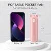 imageJISULIFE Handheld Fan with 4500 mAh Powerbank Max 37 Hours Runtime Pocket Portable Battery Operated or USB Powered Folding Personal Fan 3 Speeds Gifts for Women Men Kids Gift for FestivalWhitePink