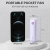 imageJISULIFE Handheld Fan with 4500 mAh Powerbank Max 37 Hours Runtime Pocket Portable Battery Operated or USB Powered Folding Personal Fan 3 Speeds Gifts for Women Men Kids Gift for FestivalWhitePurple
