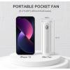 imageJISULIFE Handheld Fan with 4500 mAh Powerbank Max 37 Hours Runtime Pocket Portable Battery Operated or USB Powered Folding Personal Fan 3 Speeds Gifts for Women Men Kids Gift for FestivalWhiteWhite
