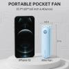 imageJISULIFE Handheld Fan with 4500 mAh Powerbank Max 37 Hours Runtime Pocket Portable Battery Operated or USB Powered Folding Personal Fan 3 Speeds Gifts for Women Men Kids Gift for FestivalWhiteBlue