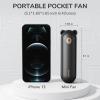 imageJISULIFE Handheld Fan with 4500 mAh Powerbank Max 37 Hours Runtime Pocket Portable Battery Operated or USB Powered Folding Personal Fan 3 Speeds Gifts for Women Men Kids Gift for FestivalWhiteBlack