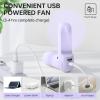 imageJISULIFE Handheld Fan with 4500 mAh Powerbank Max 37 Hours Runtime Pocket Portable Battery Operated or USB Powered Folding Personal Fan 3 Speeds Gifts for Women Men Kids Gift for FestivalWhitePurple