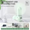 imageJISULIFE Handheld Fan with 4500 mAh Powerbank Max 37 Hours Runtime Pocket Portable Battery Operated or USB Powered Folding Personal Fan 3 Speeds Gifts for Women Men Kids Gift for FestivalWhiteGreen