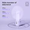 imageJISULIFE Handheld Fan with 4500 mAh Powerbank Max 37 Hours Runtime Pocket Portable Battery Operated or USB Powered Folding Personal Fan 3 Speeds Gifts for Women Men Kids Gift for FestivalWhitePurple