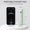 imageJISULIFE Handheld Fan with 4500 mAh Powerbank Max 37 Hours Runtime Pocket Portable Battery Operated or USB Powered Folding Personal Fan 3 Speeds Gifts for Women Men Kids Gift for FestivalWhiteGreen