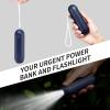 imageJISULIFE Portable Handheld Fan Mini 3 In 1 with Rechargeable Battery Personal Pocket Fan for Travel Outdoor USB Power Bank Flashlight Essential Ideal Gifts for MenWomenFamilyFriends  BlueBlue
