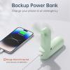 imageJISULIFE Portable Handheld Fan Mini 3 In 1 with Rechargeable Battery Personal Pocket Fan for Travel Outdoor USB Power Bank Flashlight Essential Ideal Gifts for MenWomenFamilyFriends  BlueMint Green