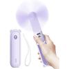 imageJISULIFE Handheld Fan with 4500 mAh Powerbank Max 37 Hours Runtime Pocket Portable Battery Operated or USB Powered Folding Personal Fan 3 Speeds Gifts for Women Men Kids Gift for FestivalWhitePurple